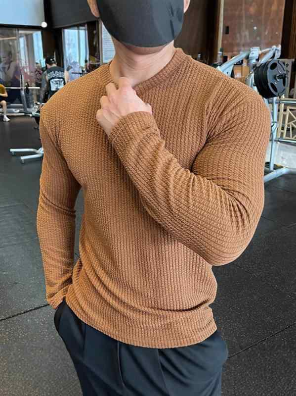 Tシャツ メンズ 男性用 ニット セーター 長袖 春物 コットン 丸首 プルオーバー カットソー トップス カジュアル スポーティー