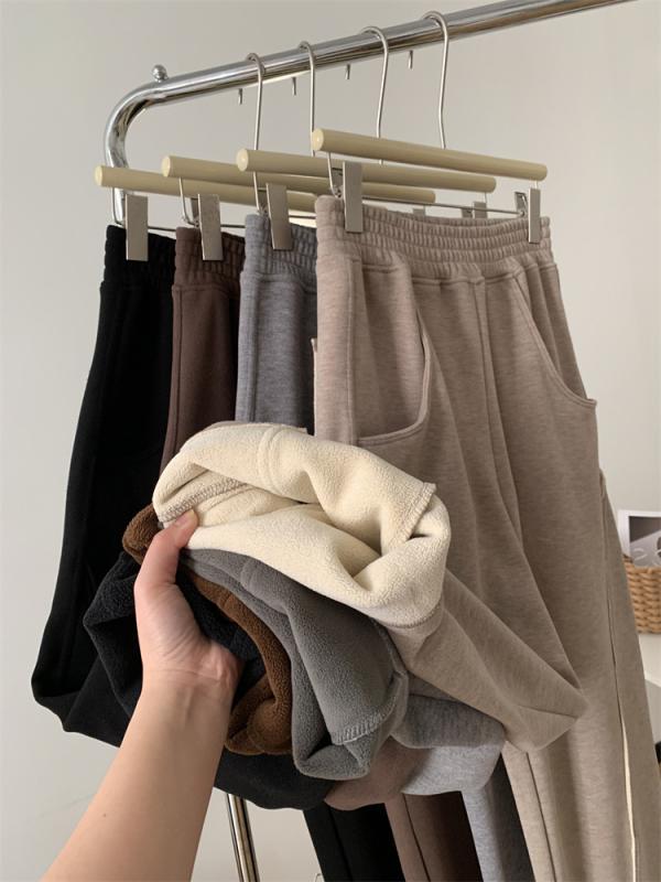 パンツ レディース ゆったり ワイドパンツ 秋冬 厚手 あったか 暖かい テーパードパンツ 高見え きれいめ 大人 カジュアル かわいい ポケット付き 灰色 黒 ブラック ブラウン アイボリー2