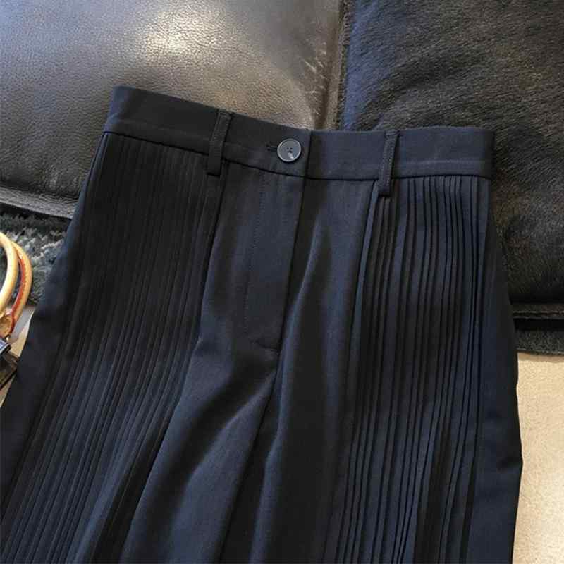 パンツ レディース テーパードパンツ 蔵ブルー 粘・屬?? ギャザー ハイウエスト ワイドレッグパンツ 通勤 オフィス カジュアル きれいめ2 6,652円