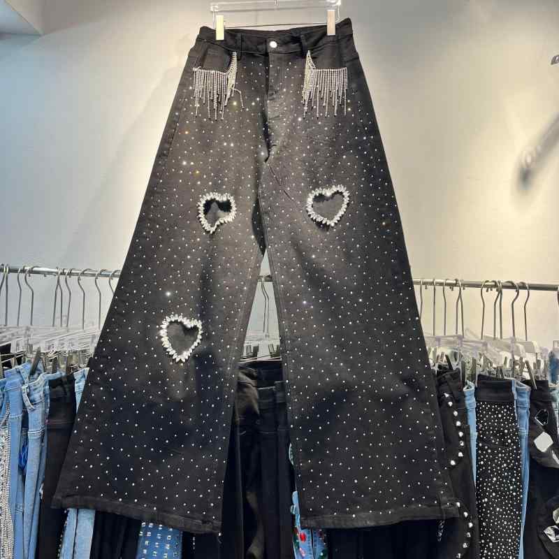 ジーンズ レディース ハイウエスト デニムパンツ ストレート ジーパン ズボン ボトムス カジュアル 普段使い ブラック ブルー系