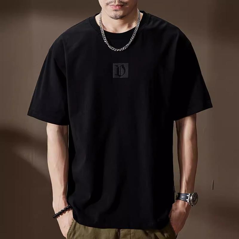 Tシャツ 男性用 ヘビーウェイト 黒 ブラック 半袖 Tシャツ 高見え ストリートファッション オーバーサイズ ゆったり コットン100% アメカジ