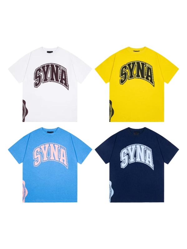 Tシャツ 男性用 ストリート 幾何学模様 プリント ポリエステル 薄手 半袖 プルオーバー リラックスフィット 白 黒 青 黄色 通気性