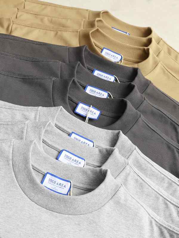 Tシャツ メンズ 男性用 美式 レトロ トップス 長袖 カットソー 小領口 ゆったり 大きめサイズ 綿100％ コットン 厚手 無地 白 黒 グレー ブラウン グリーン ブルー 春秋冬