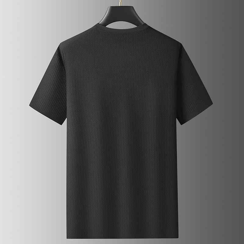 Tシャツ 男性用 大きいサイズ 半袖 夏服 接触冷感 クルーネック トップス 涼感 快適 ゆったり 普段使い ファッション ブラック 豆緑