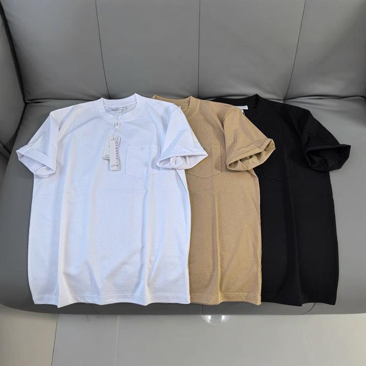 Tシャツ メンズ 男性用 半袖 トップス カットソー 丸首 コットン 無地 ゆったり 普段使い 白 黒 カーキ