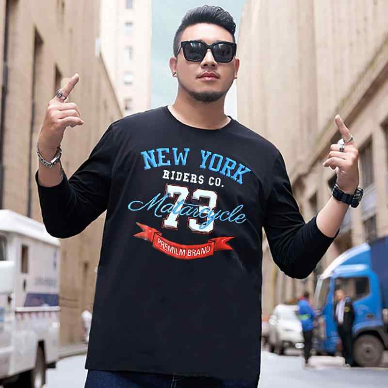 Tシャツ メンズ 男性用 長袖 大きいサイズ ゆったりサイズ 春秋物 快適 コットン プリント クルーネック トップス 普段使い