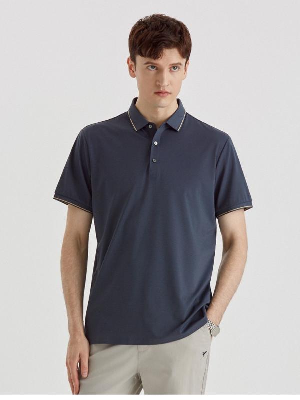 Tシャツ メンズ 男性用 抗菌 接触冷感 シルク混紡 ポロシャツ トップス ビジネス カジュアル 半袖 薄手
