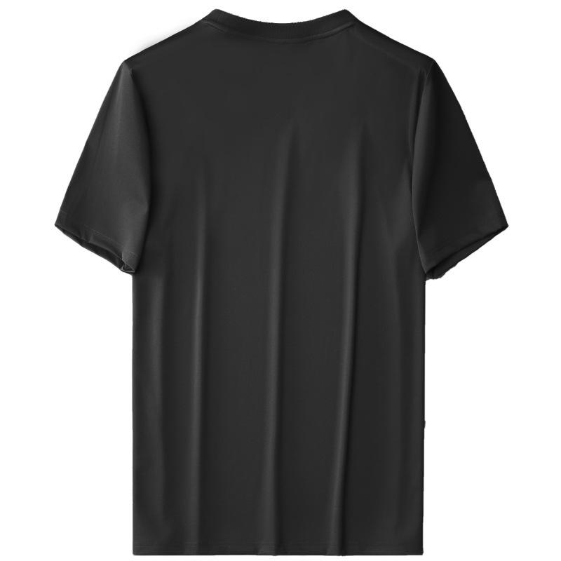 Tシャツ メンズ 男性用 薄手 半袖 ラウンドネック 接触冷感 吸湿速乾 伸縮性 無地 ルームウェア 普段使い スポーツ アウトドア ブラック系 グレー系 ネイビー系