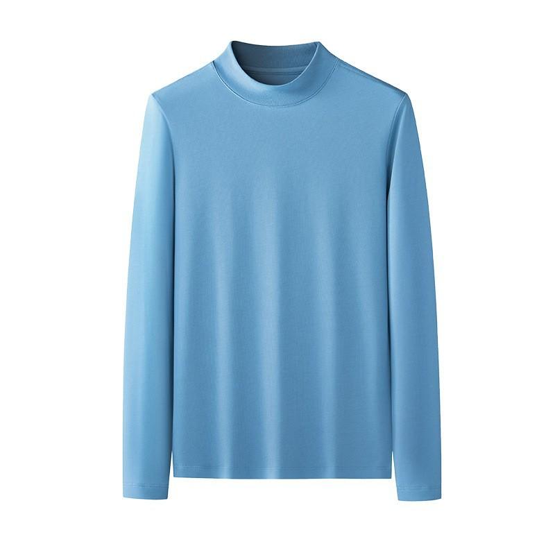 Tシャツ メンズ 男性用 長袖 トップス 綿100% ハーフハイネック 無地 インナーシャツ カットソー 秋冬 春秋冬 240g 厚手 カジュアル シンプル 普段使い リラックス 象牙白 黒 グレー ブルー