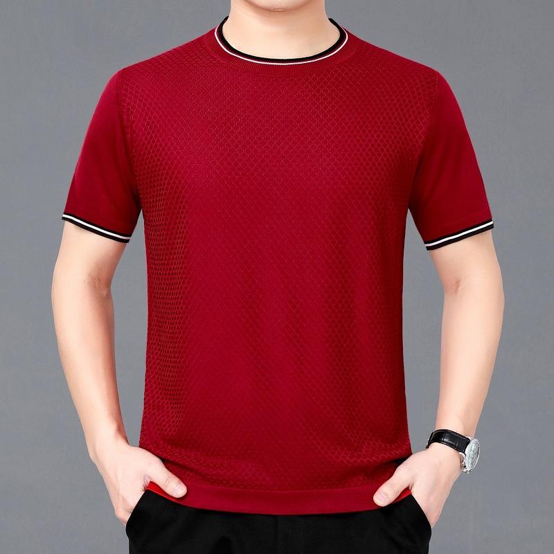 Tシャツ メンズ 大きいサイズ 半袖 接触冷感 桑蚕? シルク混紡 ビジネス カジュアル トップス カットソー ルームウェア 部屋着 男性用