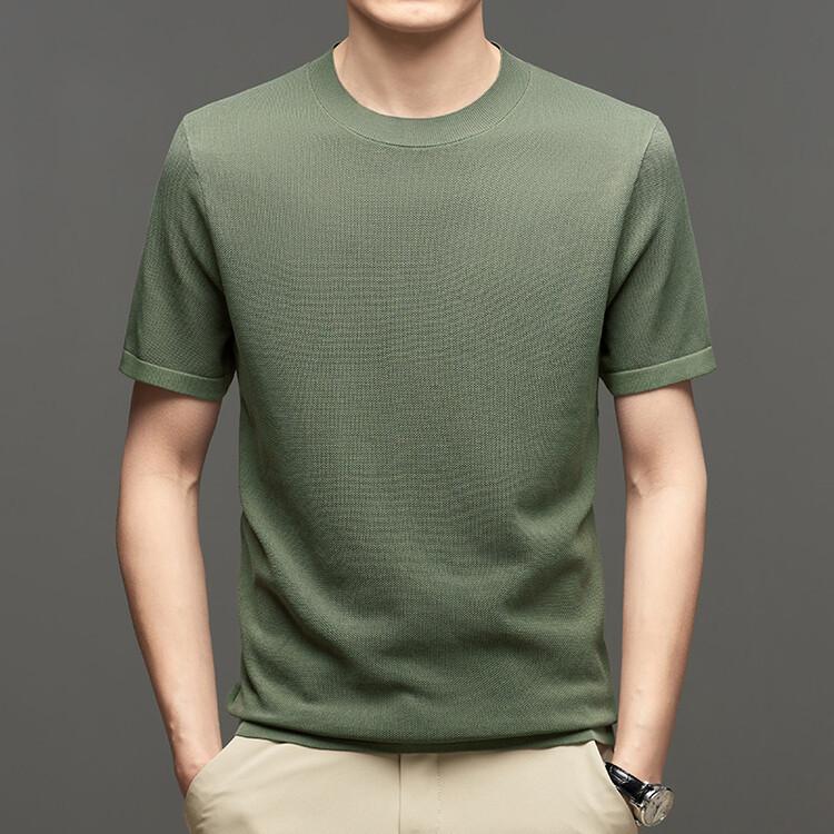 Tシャツ メンズ 男性用 丸首 トップス ニット サマーニット 半袖 新疆綿 高支綿 無地 薄手 軽量 普段使い ビジネス オフィス テレワーク 春夏 ホワイト ブラック ピンク系 グレー系