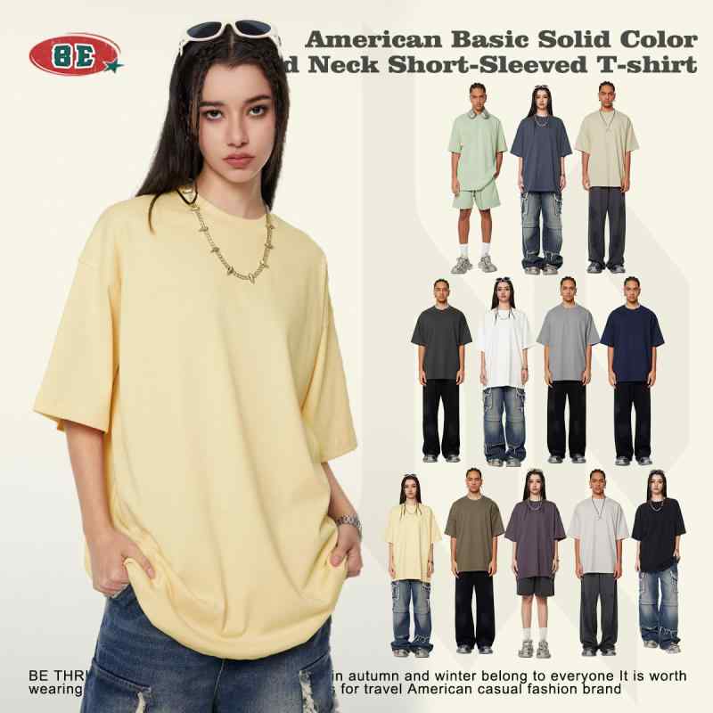 Tシャツ メンズ 男性用 半袖 コットン ルーズ 燕麦 グレー 赤色 白色 杏色 ネイビー ブラック カットソー トップス 普段使い デイリーユース2