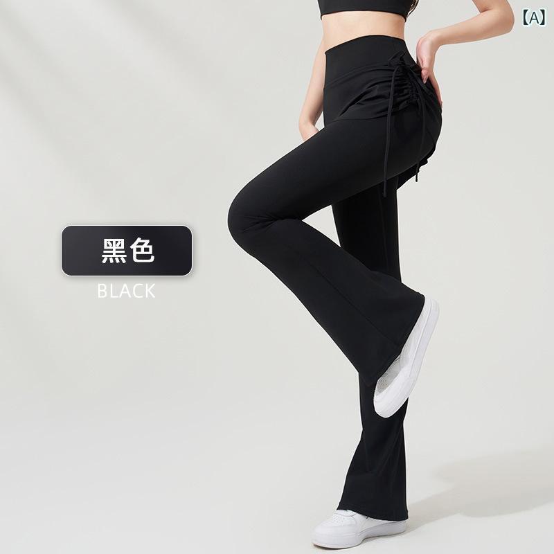 ヨガパンツ レディース スカート付き スパッツ レギンス 高腰 美尻 スポーツ ウェア 接触冷感 ストレッチ 伸縮性 通気性 ランニング ジム フィットネス トレーニング ヨガ ダンス 普段使い ブラック グレー ブラウン