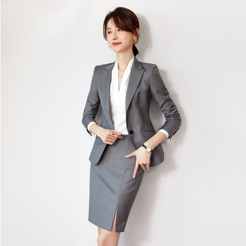 背広 レディース フォーマル セットアップ 執務室 御役目着 長袖 事務服 スコート ズボン下 4点仕掛ける 薄墨色 米国海軍 烏兎