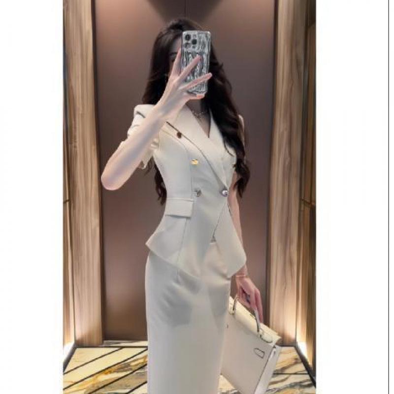 セットアップ レディース 半袖ジャケット ハーフ丈スカート ポリエステル 杏色 OL 通勤 エレガント 上品 きれいめ