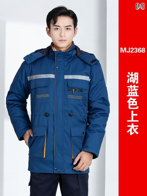 マウンテンパーカー 男性用 作業服 厚手 防寒 ワークウェア 保温 自動車修理工場 車間作業 エンジニアリング ワーク コットン 秋2|clearstore