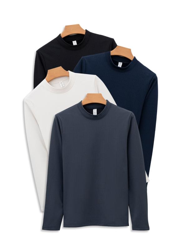 Tシャツ メンズ 男性用 あったかインナー 長袖 トップス ストレッチ 伸縮性 吸湿速乾 保温性 無地 スポーツウェア 普段使い 春秋冬