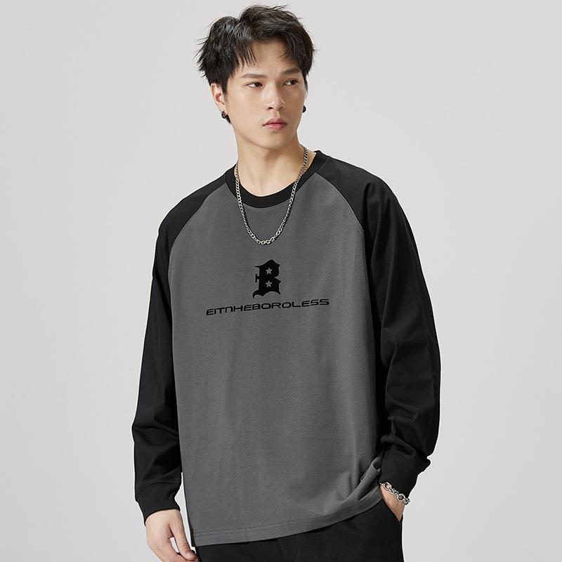 Tシャツ 男性用 長袖Tシャツ 大きいサイズ 綿混紡 ゆったり カットソー クルーネック プルオーバー カジュアル ストリート系 春秋 防しわ 普段使い