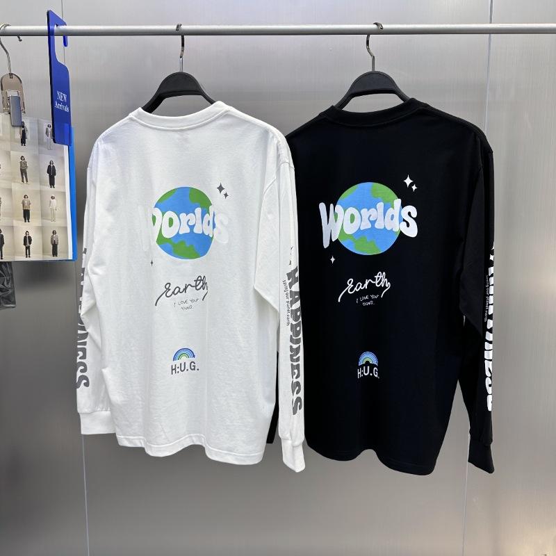 Tシャツ 男性用 長袖Tシャツ コットン混紡 プルオーバー 丸首 無地 ルーズ カジュアル 普段使い 春秋