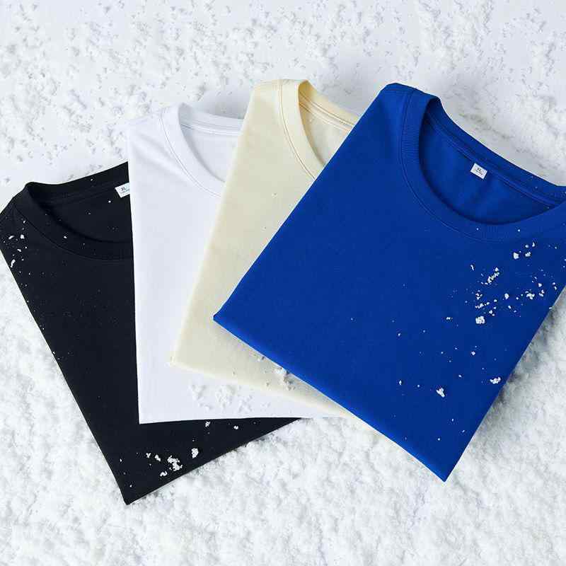 Tシャツ 男性用 コットン ソロナ 涼感 速乾 半袖 丸首 アルファベット柄 カフェ ストリート 普段使い