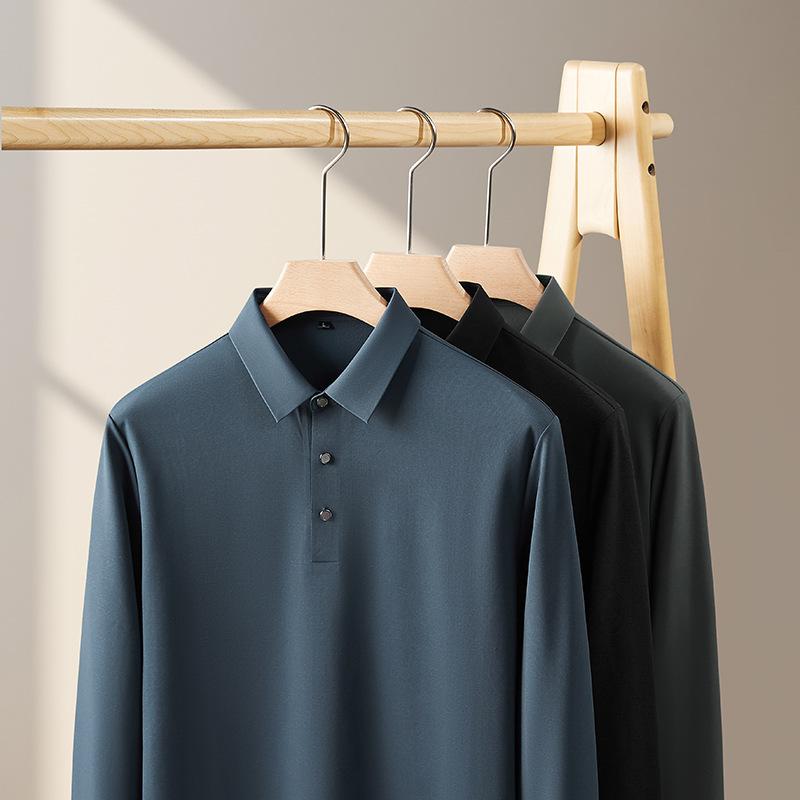 Tシャツ メンズ 男性用 大きいサイズ ビジネス カジュアル 襟付き 長袖 トップス 薄手 春秋 黒 赤 青 6821 6822 6828 XL XXL 3XL 4XL 5XL 6XL 7XL|clearstore