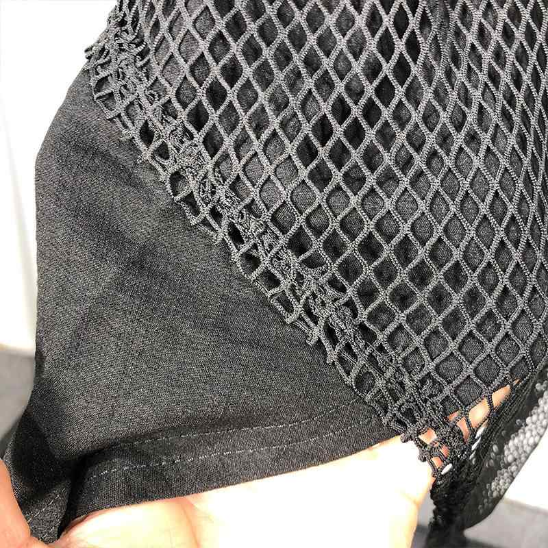Tシャツ 男性用 麻 無地 切り替え デザイン 半袖 トップス 薄手 黒色 潮2