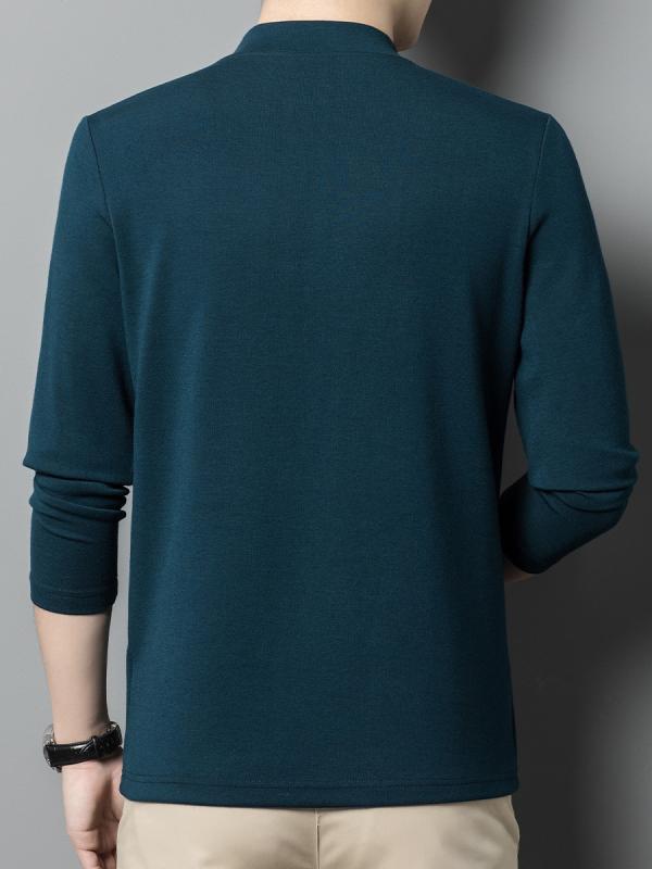 Tシャツ メンズ 男性用 長袖 ハイネック カシミヤ混紡 ウール混紡 保温 カットソー プルオーバー 秋冬 春 スタイリッシュ カジュアル 無地