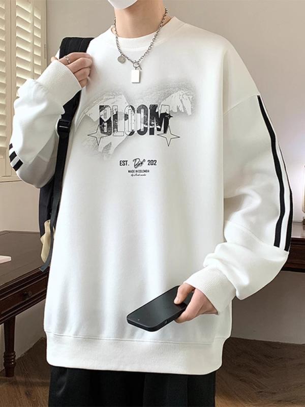トレーナー 子供服 長袖Tシャツ 男の子 ティーンエイジャー 薄手 トップス プリント柄 ラウンドネック カットソー ラフスタイル 普段使い 白 黒 ピンク系