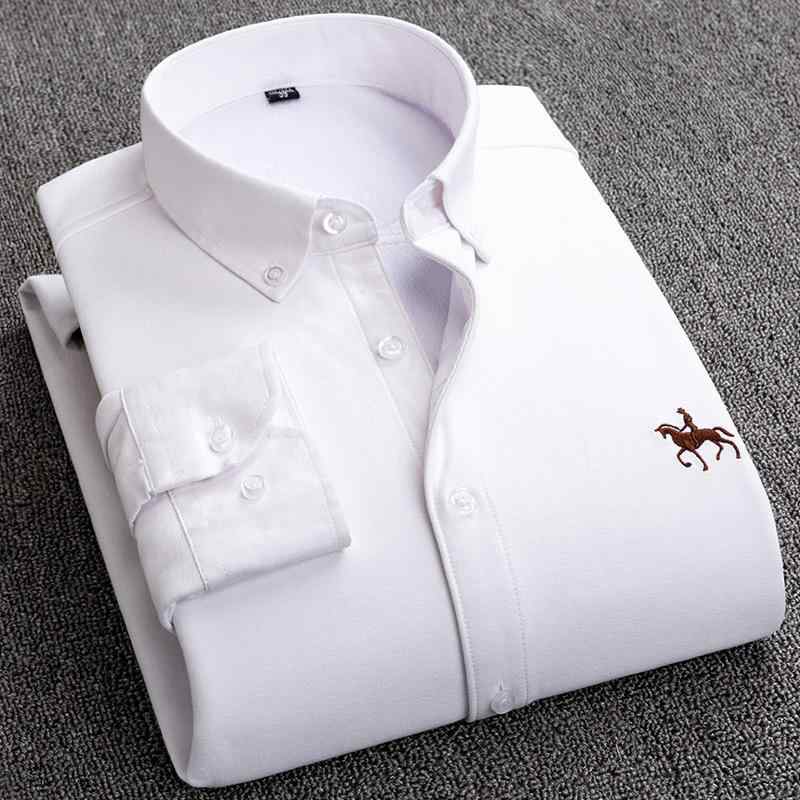 シャツ メンズ 男性用 長袖 コットン オックスフォード 無地 裏起毛 厚手 防寒 暖かい ビジネス カジュアル 全棉 紳士服 トップス2