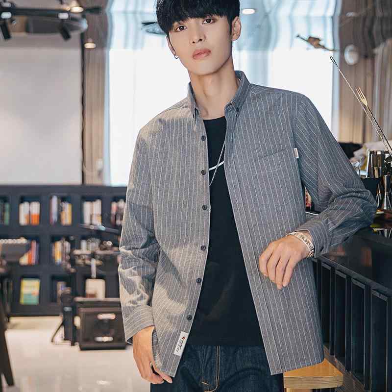 シャツ 男性用 格子柄 コットン ビッグシルエット カジュアル ネルシャツ 長袖 春秋