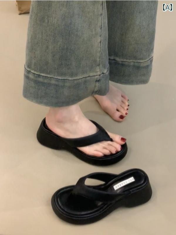 サンダル レディース 厚底 身長アップ トングサンダル 小柄 おしゃれ かわいい リゾート 普段使い 超? 黒 白 シルバー ピンク ヒョウ柄