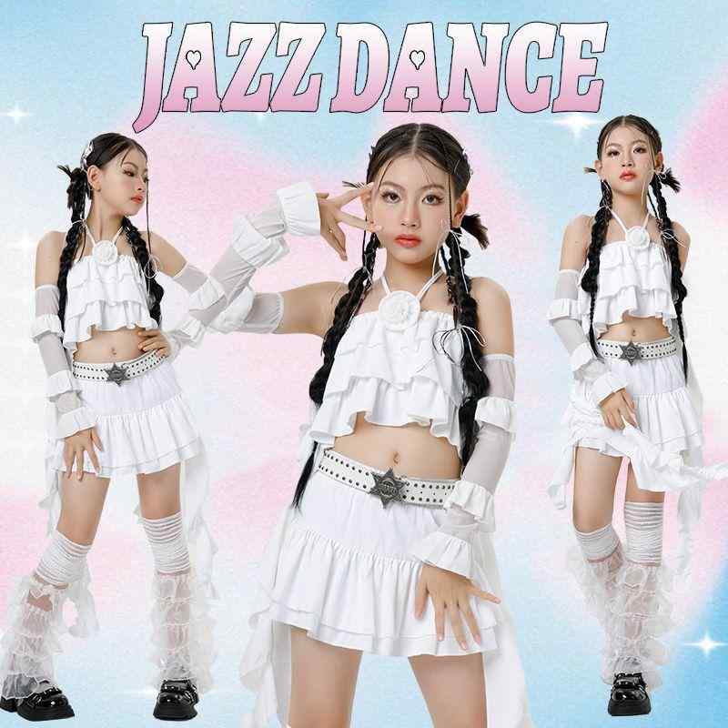社交ダンス御召しもの ちびっ子 お嬢さん ズージャー社交ダンス トップス スコート 書き割り 告げ知らせる会 一こま御召しもの キッズ ガールズ 掻き鳴らす会 上演服 ポリエステル B類 白いこと 靴下付き添い人2