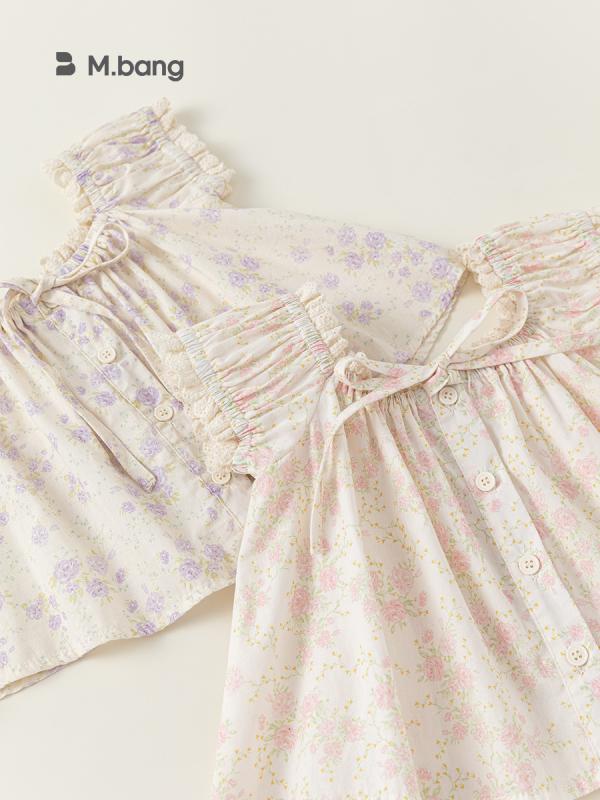 子供服 シャツ 女の子 半袖 ベビー チュニック 花柄 接触冷感 カットソー 夏 薄手 幼児 ガーリー かわいい トップス2