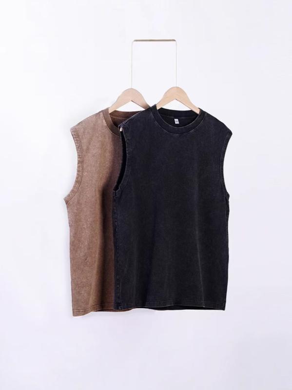 タンクトップ 男性用 コットン 水洗 無地 スポーツ S M L XL XXL ブラック グレー カーキ レッド ベージュ 部屋着 普段使い2