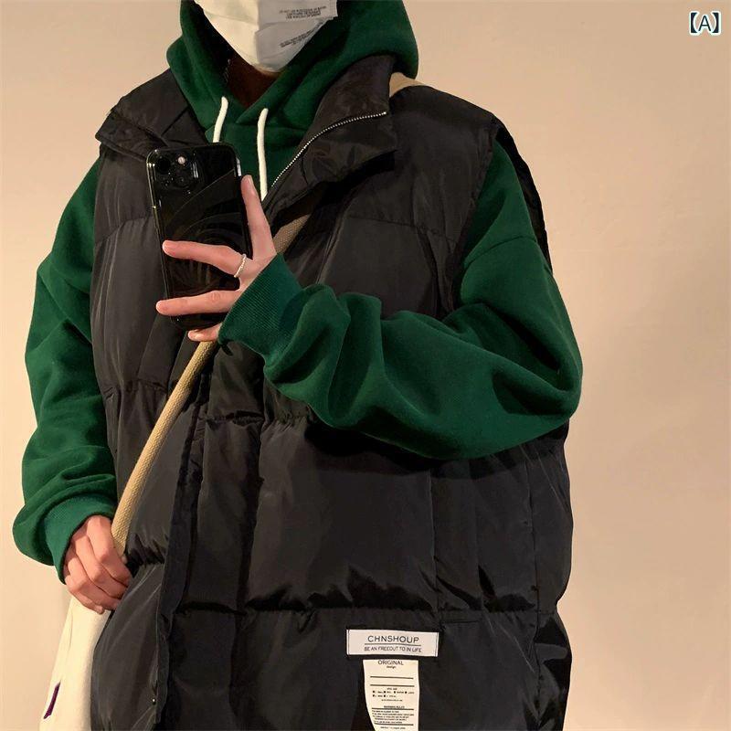 綿入りベスト 男性用 大? 厚手 ポリエステル ?松型 港? 保温 防寒 ブラック ホワイト ブルー