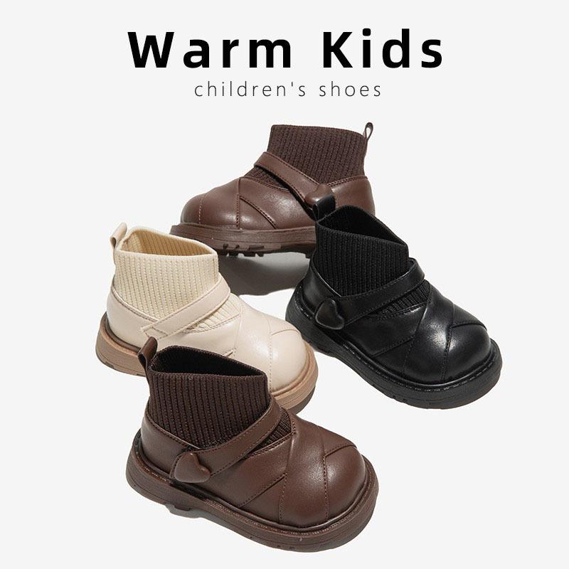 靴下ブーツ キッズ 女の子 ベビー 子供 マタニティ シューズ 靴下 秋冬 防滑 ショートブーツ 黒 白 ブラウン 軽量 幼児 1歳 2歳 3歳