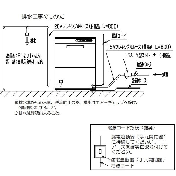 厨房機器販売クリーブランドPDKLT5BJ マルゼン 強制排水仕様 水道直結タイプ クリーブランド 3Φ200V 洗浄機 アンダーカウンター  貯湯タンク内蔵型 飲食、厨房用