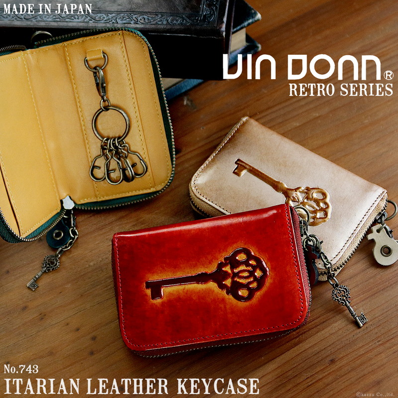 No 743 Via レディース Via ギフトにおすすめ Via キーホルダー 革 牛革にエナメル型押しを施したレトロシリーズの日本製キーケース 財布 かわいい 送料無料 女性用 アンティーク レトロシリーズ 記念日 クレリアキーケース 鍵 収納 レディース ブランド ギフトに