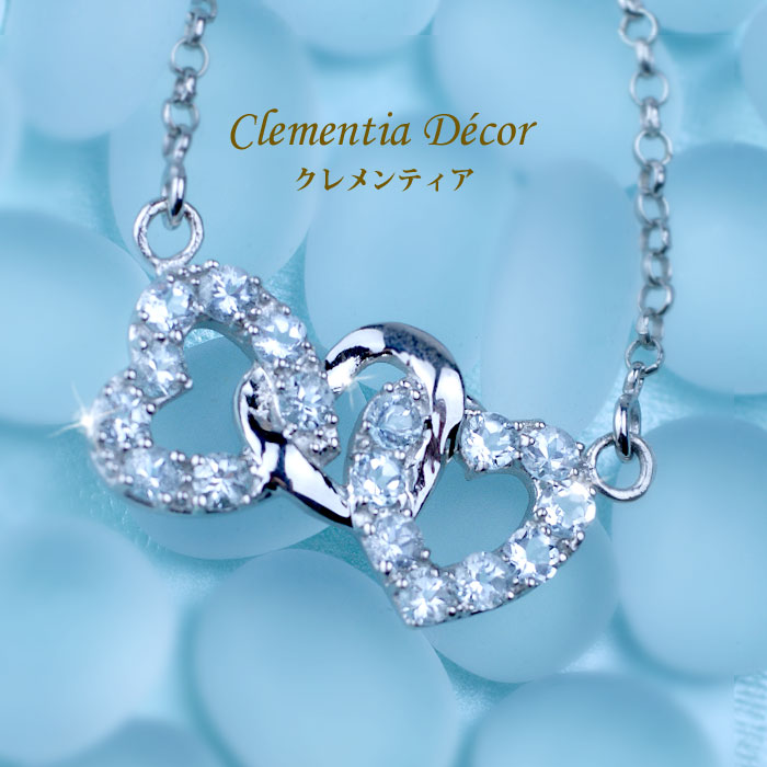 楽天市場】ネックレス アクアマリン スリー ハート ネックレス