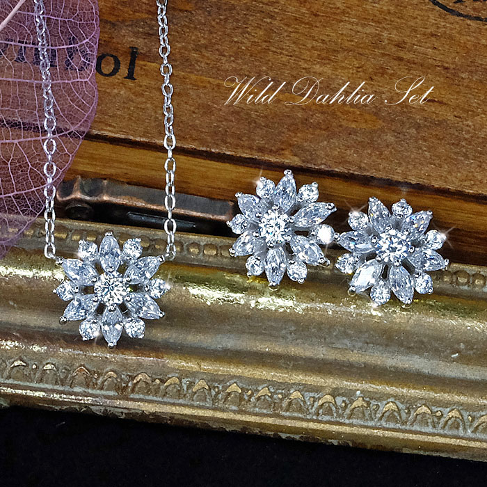 ネックレス イヤリング ピアス セット アレルギー 対応 レディース シンプル 20代 ブランド 50代 大人 普段使い ワイルド ダリア 彼女 誕生日 おしゃれ 誕生日プレゼント 女友達 ギフト 30代 40代 結婚結婚 記念日 妻 嫁 【優宅】 【P】|ジュエリー工房 クレメンティア