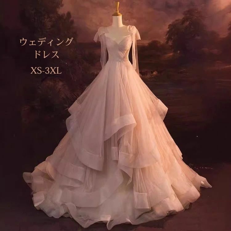 サクラ色 ウェディングドレス 色合いお召しもの 夕まぐれお召しもの 二次会お召しもの かき鳴らす会 洋琴 告げ知らせる会 寄りあい お召しもの ロング丈 力くらべ フォーマル  オフショルダー  チュール 衣装  御芽出度お召しもの 御芽出度 交歓会 音楽会 前撮り 後撮り wedding dress