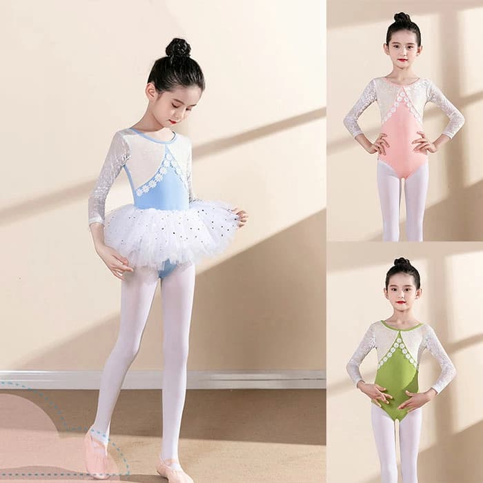 楽天市場】キッズバレエダンス衣装 バレエ レオタード 3色 長袖 花柄