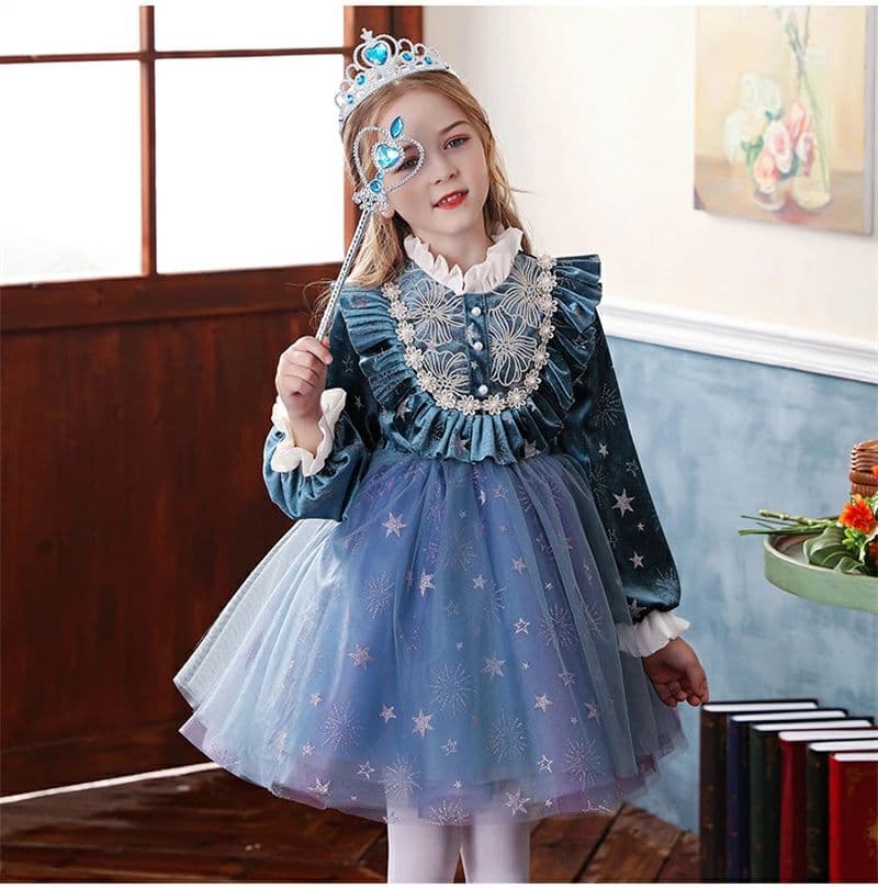 ハロウィン キッズ ワンピース こども 衣装 子供 女の子 ドレス コスプレ 衣装 長袖ドレス コスチューム 仮装 お姫様 プリンセス 子供 ドレス コスプレ 子どもドレス キッズワンピース キッズ クリスマス ベビー コスチューム 女の子 青 女児 可愛い お遊戯会