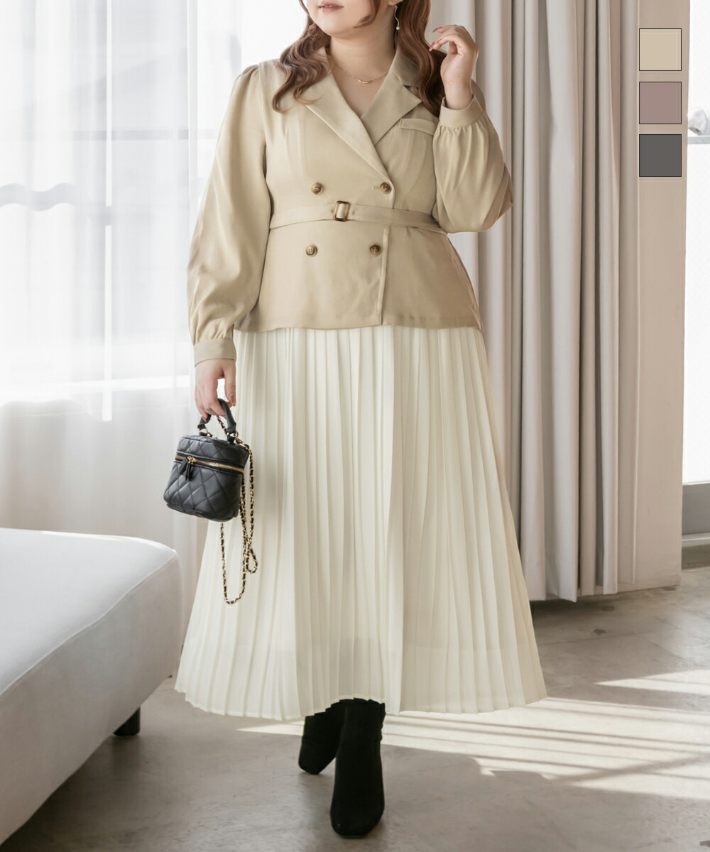 楽天市場】大きいサイズ レディース CLETTEオリジナル☆サイドプリーツ