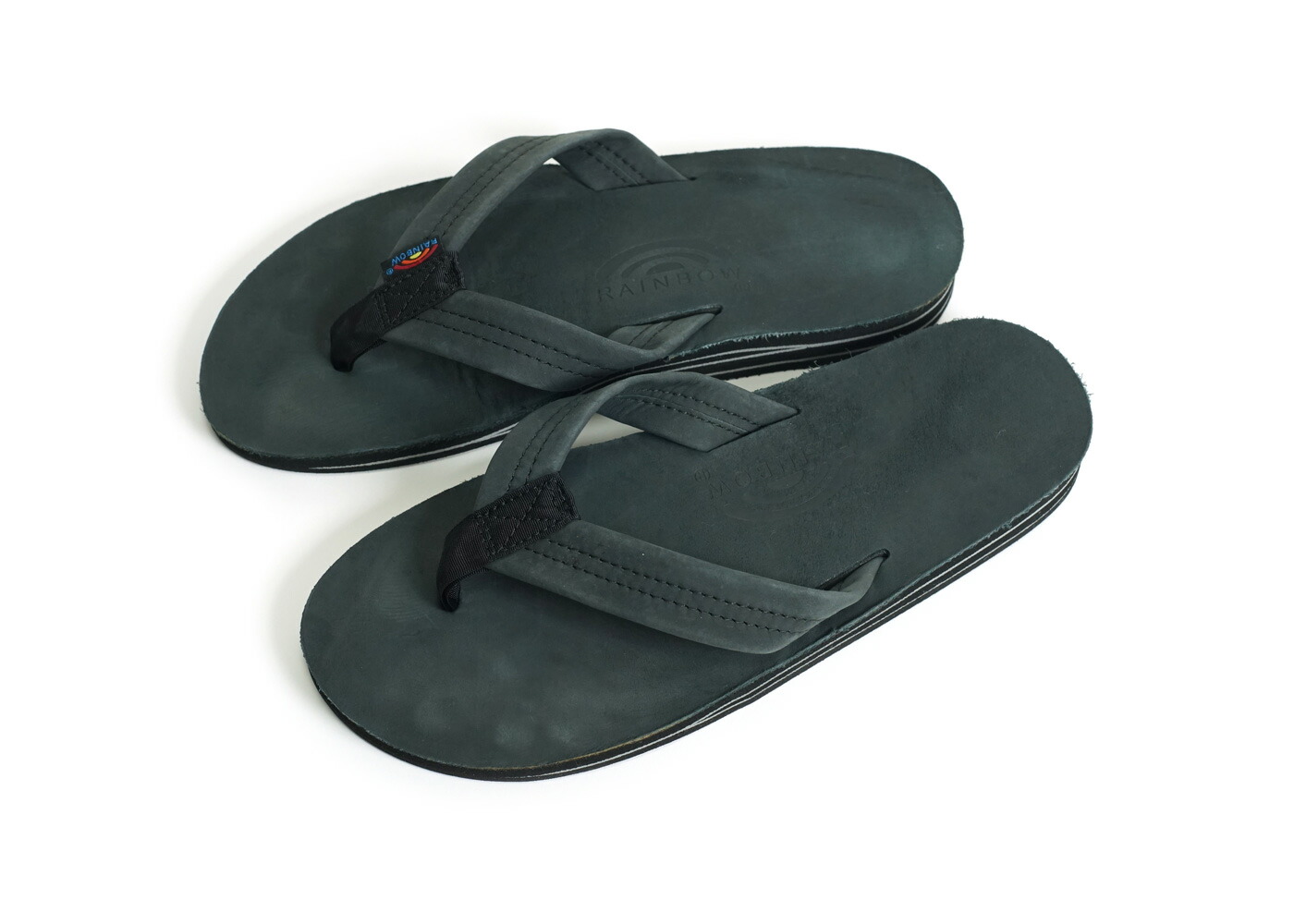 black rainbow sandals