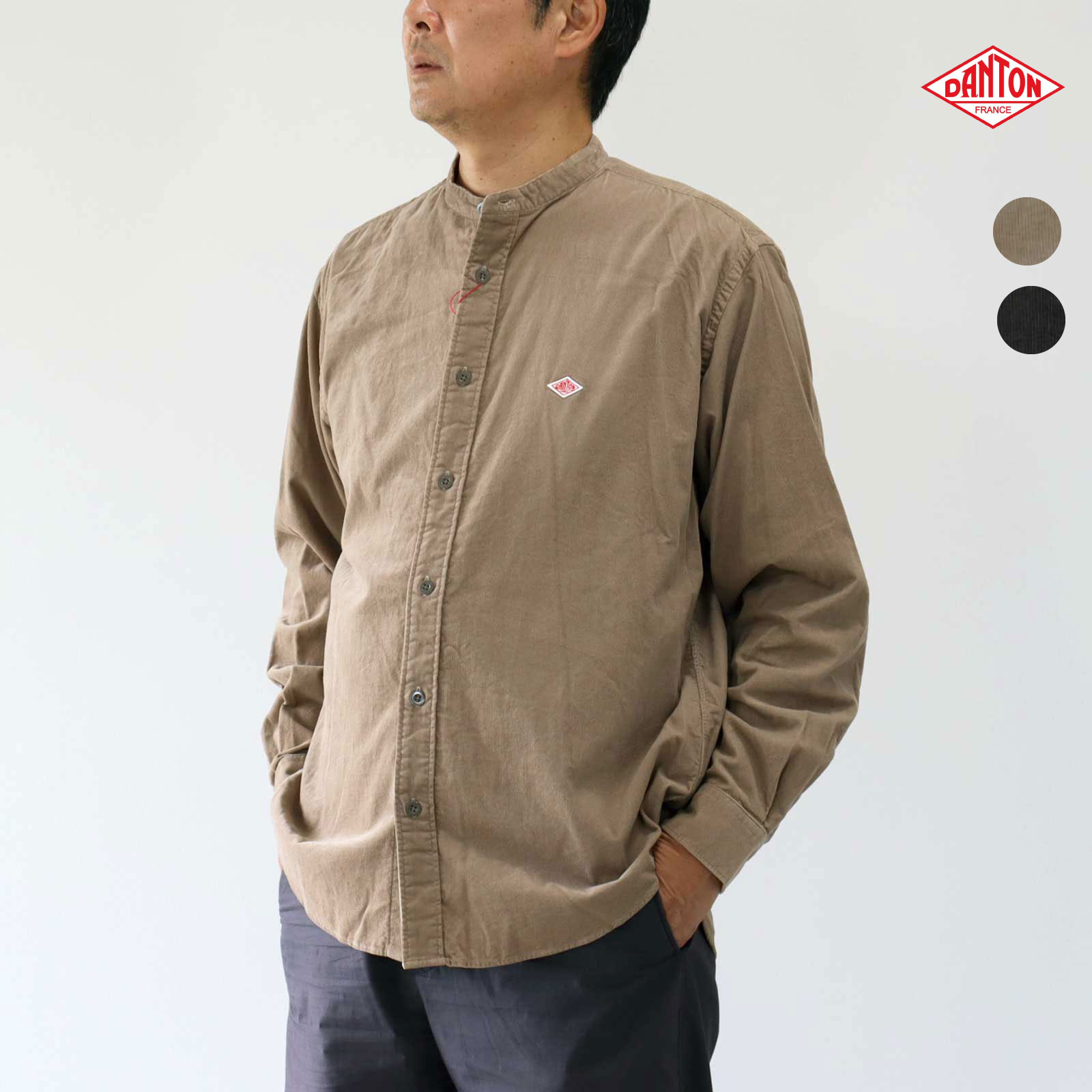 楽天市場】メンズ40-44 ダントン オックス バンドカラー 長袖 シャツ