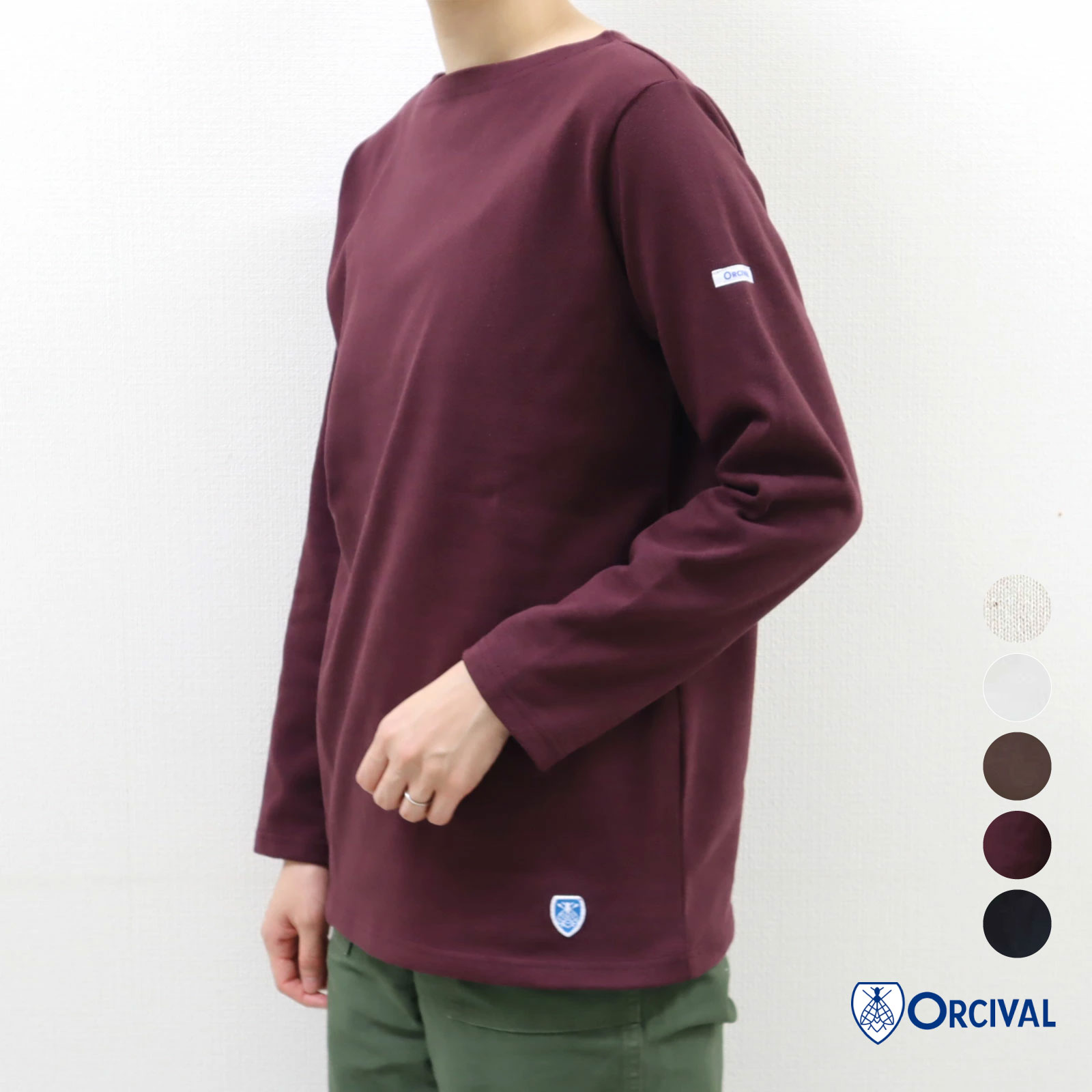 新品　オーシバル　ワイドシルエット　ラッセル　バスクシャツ　白×紫 楽天市場】ORCIVAL(オーシバル) ラッセル ワイド ハーフスリーブ
