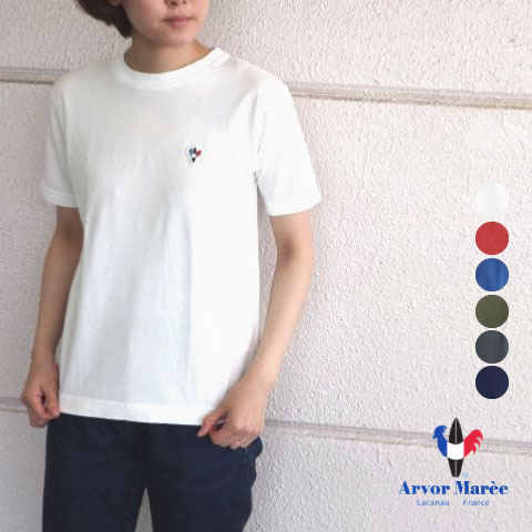 楽天市場 0 3 アルボーマレー ワンポイント ｔシャツ レディース メンズ Arvor Maree 日本製 ネコポス ｃｌｅｖｅ楽天市場店