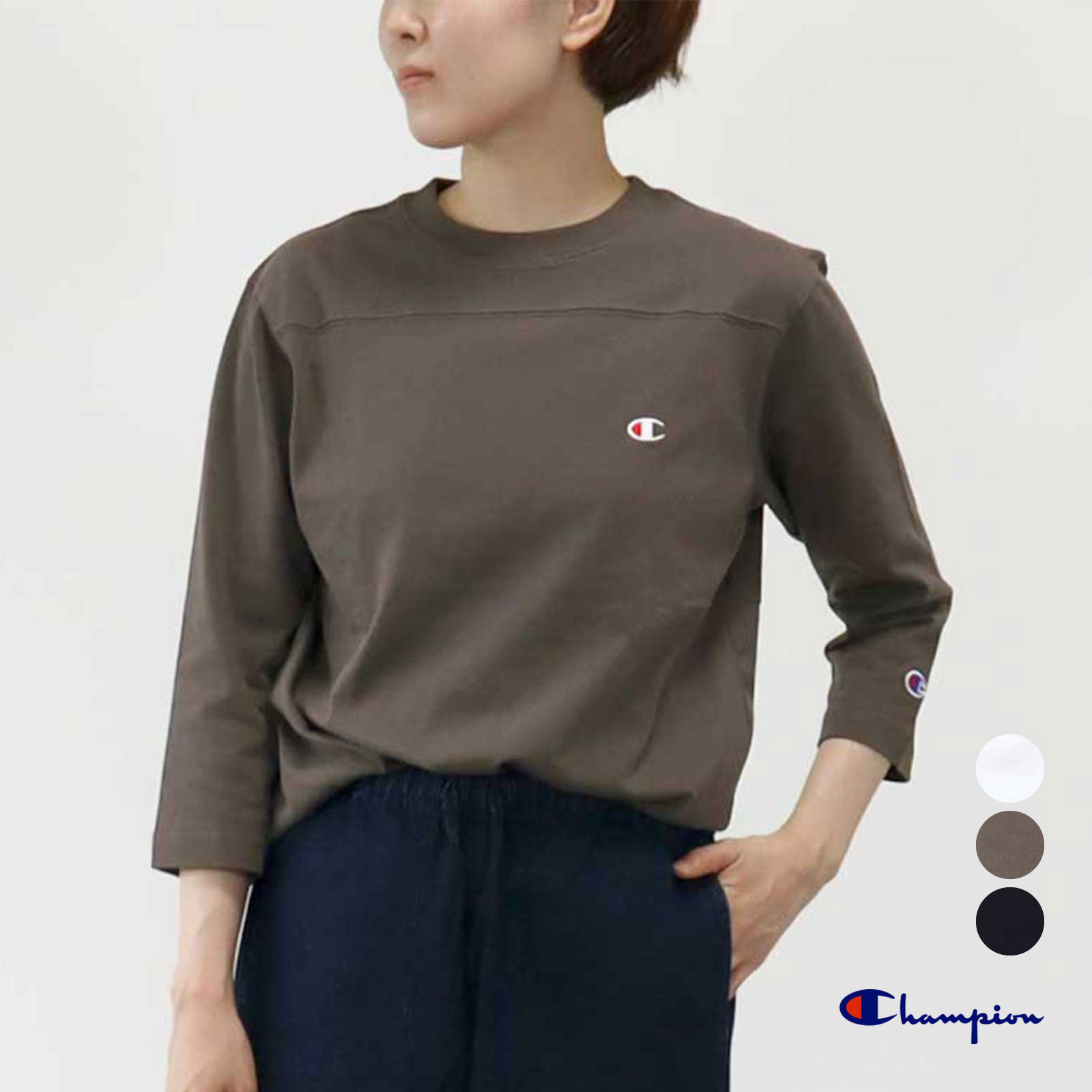 楽天市場】チャンピオン/CHAMPION リバースウィーブ7分袖Tシャツ