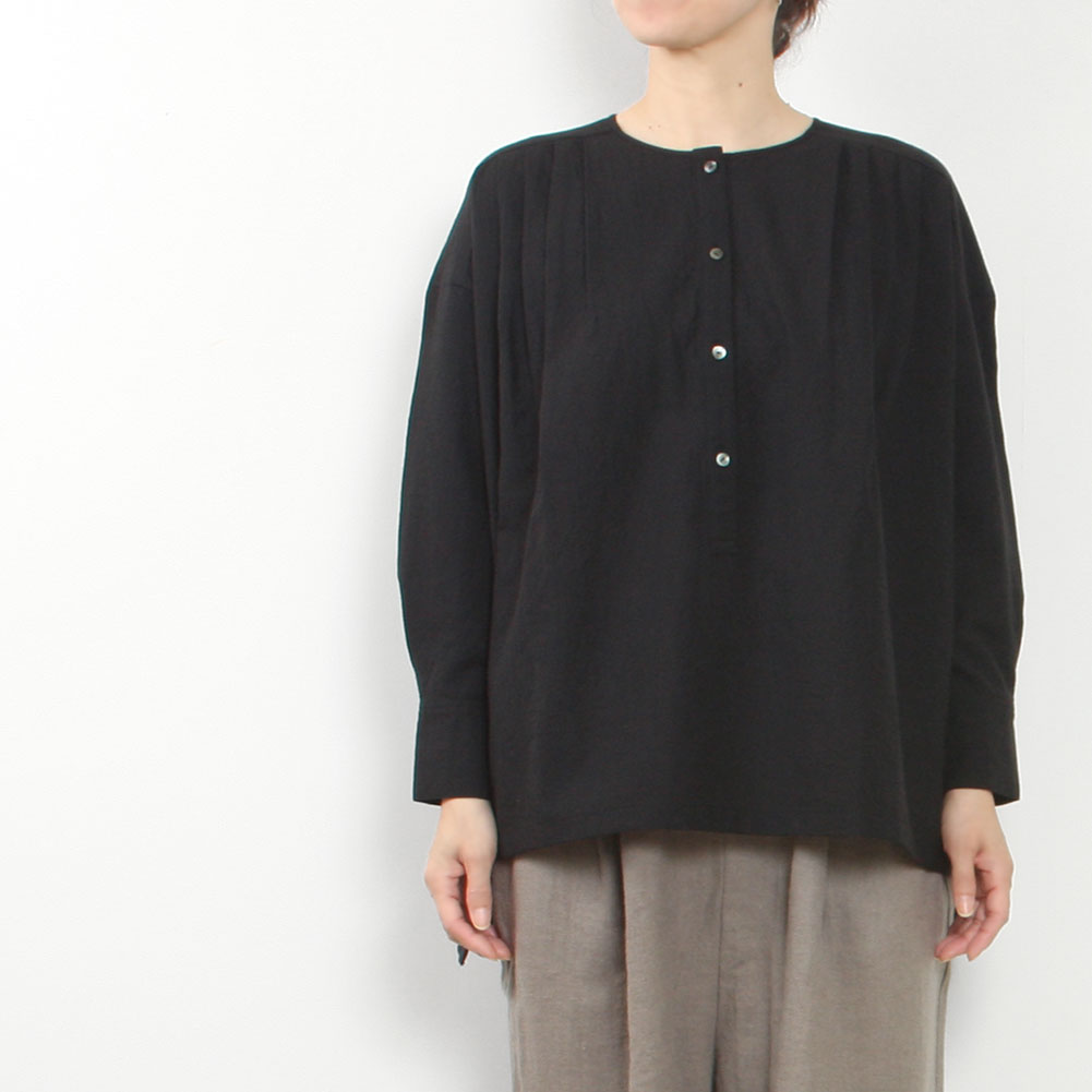 evam eva エヴァムエヴァ wool shirt E243T141